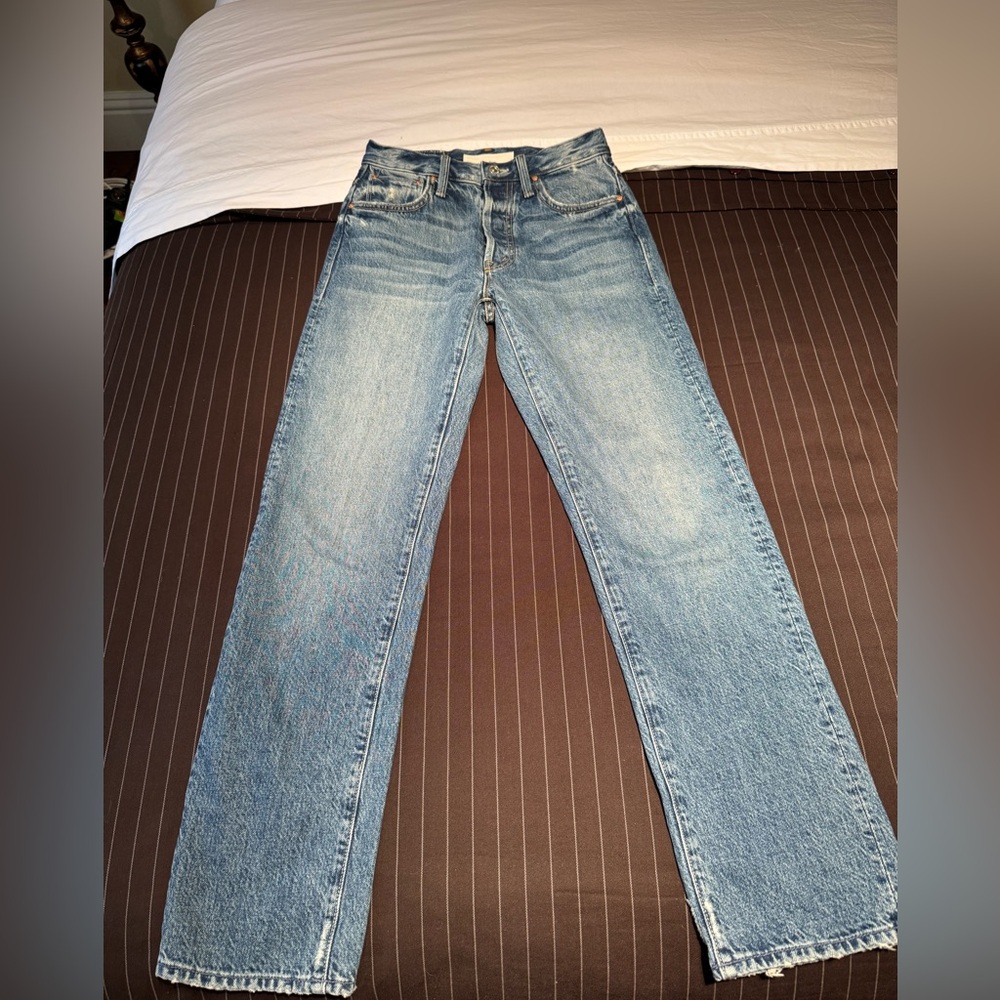 MOTHER Superior Denim Jeans High Waisted Hiker Hover